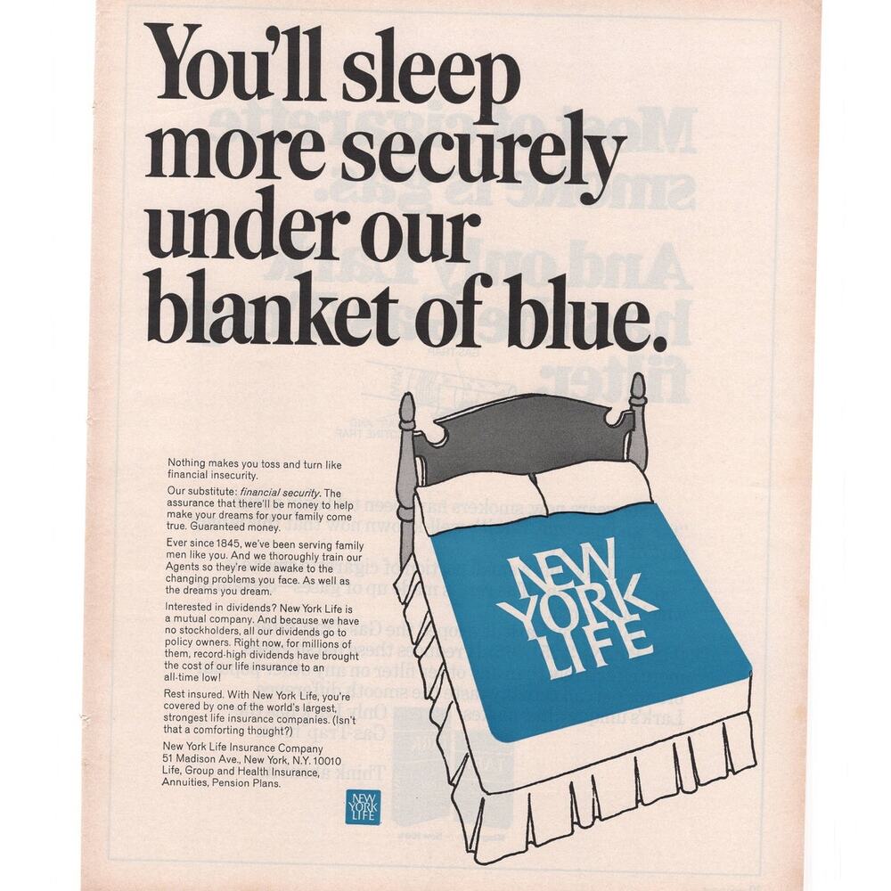 New York Life Insurance / Lark Cigarette Magazine Advertisement 1968 Vintage